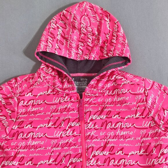 Under Armour Hoodie women's size M semi fitted pink colour with graphic design - Picture 2 of 11